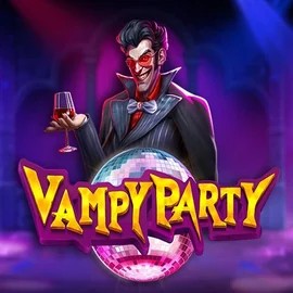 Vampy Party slot logo by Pragmatic Play at Rollxo Casino